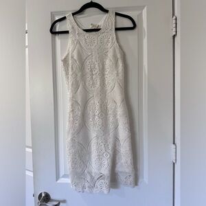 White Lace Lined Dress - Size XS